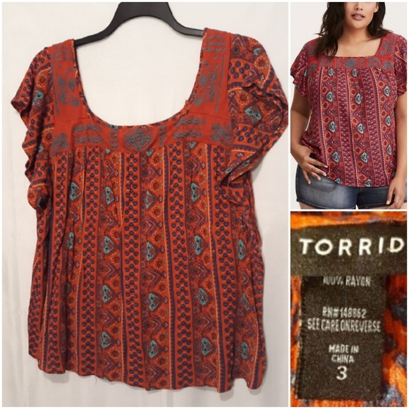 torrid Tops - Torrid Boho Embroidered Top